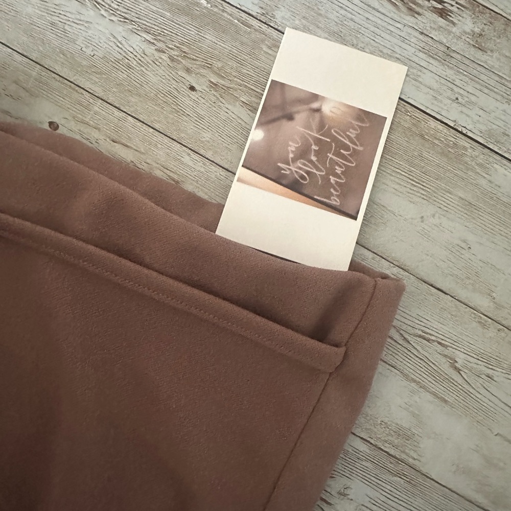 NEW• Creme De La Creme Cocoa Cure Split Hem Wide Legged Pants•1X - Picture 6 of 13